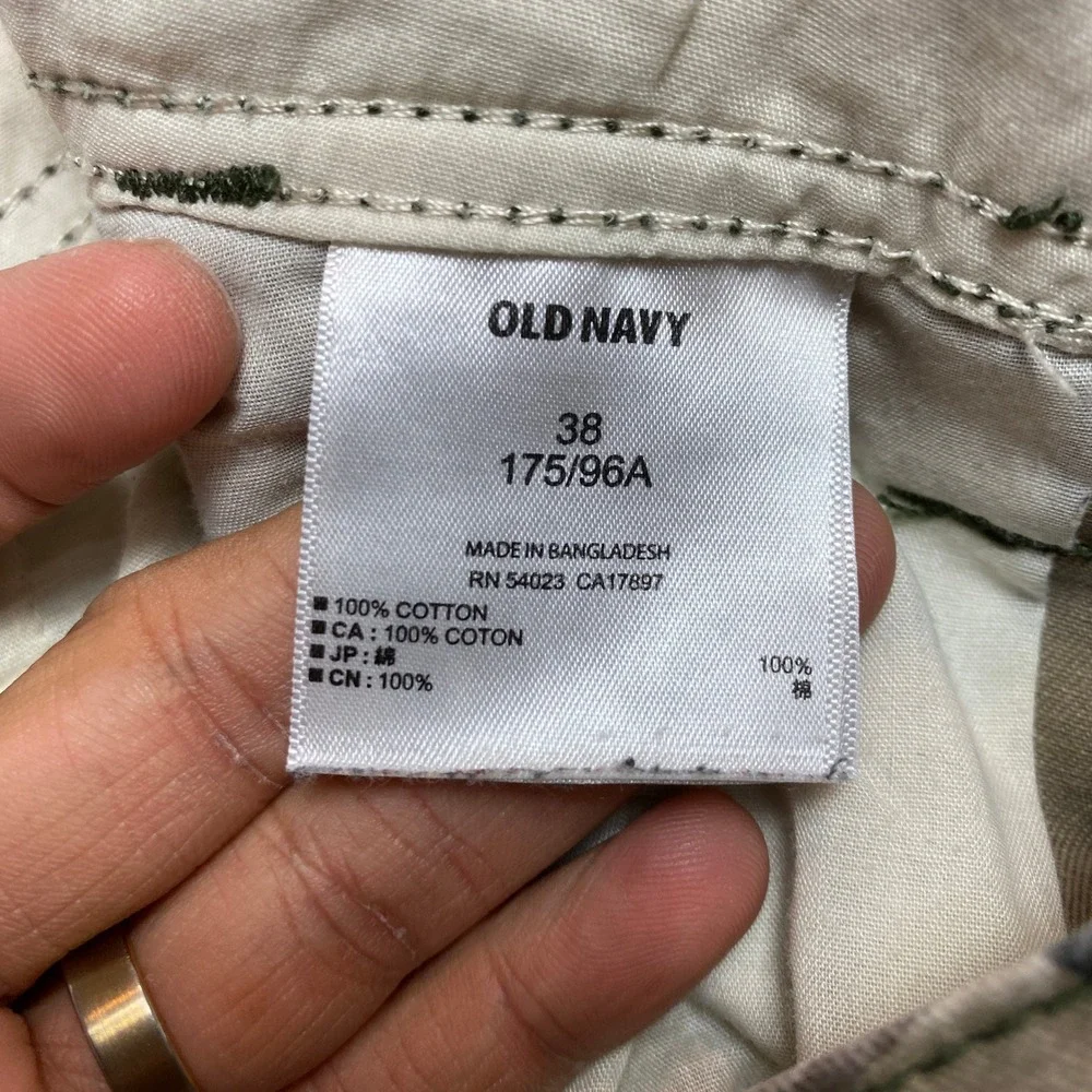 Old Navy Cargo Shorts Mens 38 Green Camo Woodland Utility Multi Pocket
